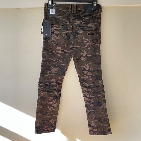 NWT Xray Jeans Moto Pants - Olive Camo- Kid Size 14- Slim Fit - Picture 2 of 7